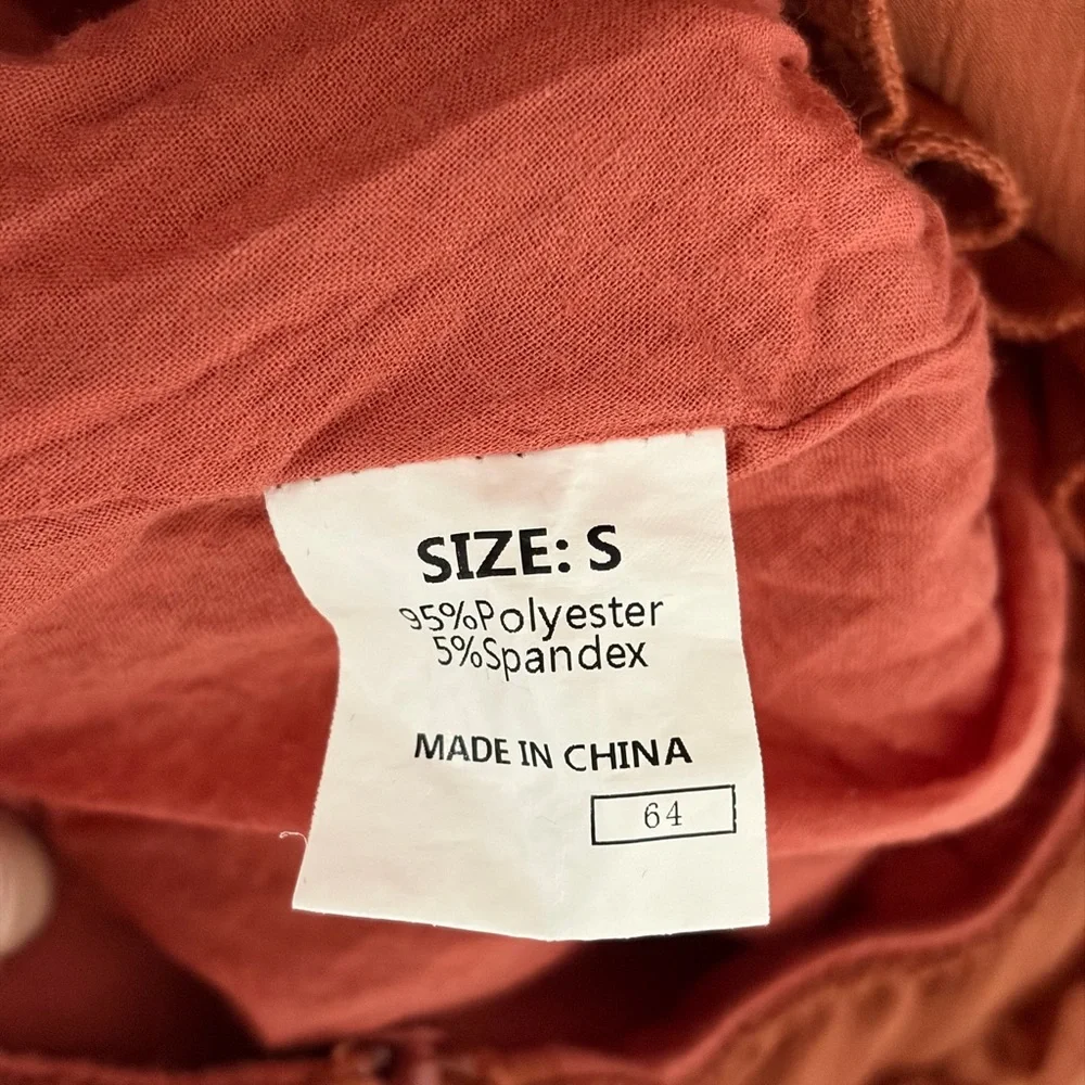 Flowy Open Back Cinnamon Mini Dress size Small - Picture 6 of 8